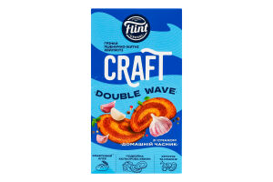 Гренки пшенично-ржаные волнистые Домашний чеснок Double wave Craft Flint к/у 70г