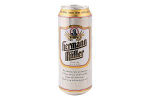 Пиво 0.5л 4% светлое фильтрованное пастеризованное Hermann Muller ж/б