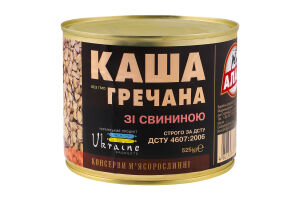 Каша гречана зі свининою Алан з/б 525г