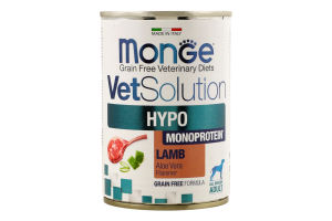 Монопротеїн для собак з ягням Vet Solution Monge з/б 400г
