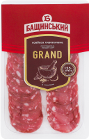 Ковбаса зі свининою нарізана слайсами Grand Бащинський с/в охол в/с лоток 0.07кг