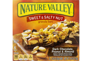 Nature Valley Sweet & Salty Nut Granola Bars Dark Chocolate Peanut & Almond - 6 CT