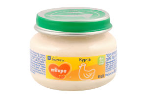 Пюре для дітей від 6міс м'ясне Курча Milupa с/б 80г
