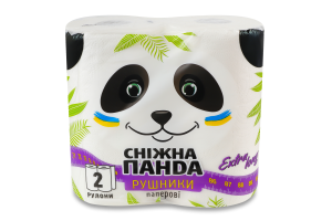 Рушники паперові 2-х шарові 200 листів Сніжна Панда 2шт