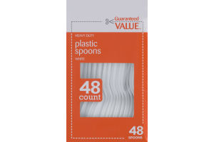 Guaranteed Value Plastic Spoons White - 48 CT