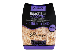 Пластівці швидкого приготування з суміші 7-ми злаків Асорті Premium Holm's м/у 400г