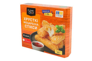 Стікси хрусткі Моцарелла 0.18кг + соус Журавлина 0.03кг I Love Chef к/у 0.21кг