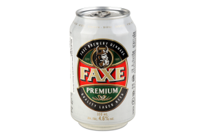Пиво 0.33л 4.6% світле фільтроване пастеризоване Premium Faxe з/б