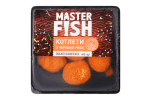 Котлети заморожені з червоної риби смажені Master Fish лоток 400г