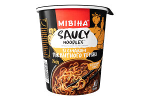 Вермишель быстрого приготовления в густом соусе острая со вкусом пикантного Терияки Saucy noodles Мівіна ст 75г