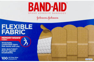 Band-Aid Adhesive Bandages Flexible Fabric One Size - 100 CT