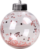 Прикраса ялинкова Куля з рожев зірками 8см 833971