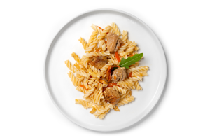 Макароны отварные с мясом