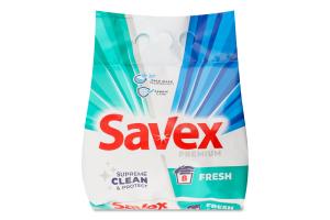 Засіб миючий порошкоподібний для автоматичного прання Fresh Premium Savex 1.2кг