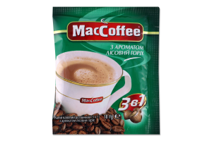 Напій кавовий розчинний з ароматом лісовий горіх 3в1 MacCoffee м/у 18г