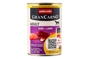 Корм консервированный Rind-Lamm Adult Gran Carno Animonda ж/б 400г