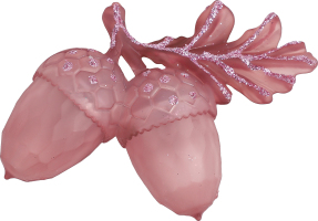 Підвіска новорічна Жолуді темна пудра 10*7см КМ