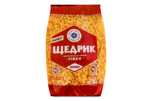 Вироби макаронні трубчасті група В клас екстра Ріжки Щедрик м/у 1кг