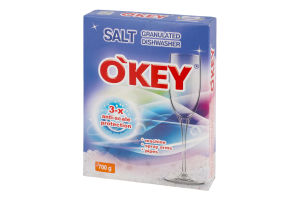 Сіль д/посудомийних машин гранульована 700г О"Кей