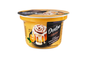Десерт кисломолочний 5% з наповнювачем Зі смаком сінабон з корицею та мандарином Деліссімо Selection Danone ст 180г