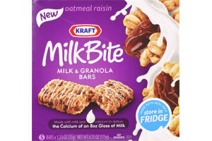 Kraft MilkBite Oatmeal Raisin Milk & Granola Bars - 5 CT