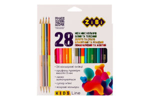 Карандаши цветные 28 цветов №ZB.2442 Kids line ZiBi 24шт