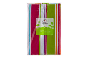 Smart Living Summer Round Vinyl Tablecloth 70in Round