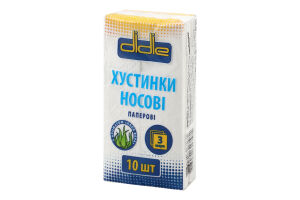 Платки носовые бумажные 3-х слойные Алоэ вера Didie 10шт