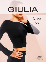 Футболка женская укороченная с круглым вырезом и длинными рукавами Giulia S/M nero