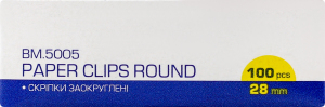 Скрепки заокруглені 28мм №BM.5005 Buromax 100шт