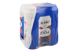 Пиво специальное 4х500мл 4.8% светлое пшеничное пастеризованное Blanc Kronenbourg 1664 м/у
