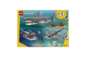 Конструктор для дітей від 8років 3в1 №31381 Fierce shark with a treasure chest Creator Lego 379ел