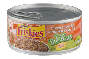 Purina Friskies Tasty Treasures Cat Food Chicken & Ocean Fish Dinner with Cheese Pate