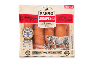 Сардельки з м'яса птиці Лікарські Ранчо 1с кг