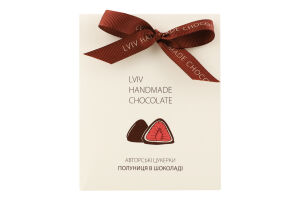 Набір цукерок Полуниця в шоколаді 100г Lviv handmade chocolate