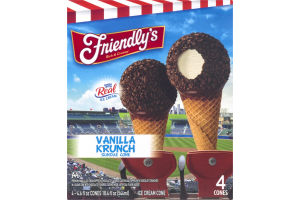 Friendly's Ice Cream Cone Vanila Cone Vanilla Krunch - 4 CT