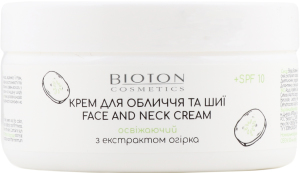 Крем д/обличчя та шиї з екстрактом огірка освіжаючий SPF10 100мл Bioton