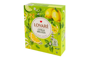 Бленд чая травяного и зеленого байхового мелкого с ароматом лимона Citrus Melissa Lovare к/у 32х1.5г