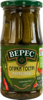 Огірки гострі мариновані стерилізовані Верес с/б 435г