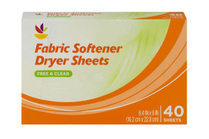 Ahold Fabric Softener Dryer Sheets Free & Clear - 40 CT