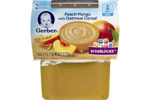 Gerber 2nd Foods Peach Mango with Oatmeal Cereal - 2 CT
