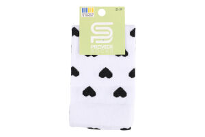 Гольфи підліткові Premier socks дрібні сердечки р.23-25 білі арт.5318