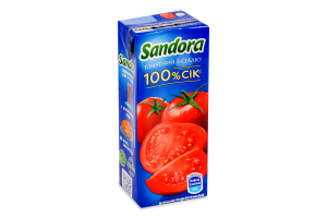 Сок восстановленный стерилизованный с солью томатный Sandora т/п 200мл