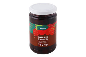 Варенье из вишен стерилизованное Novus в/с с/б 380г