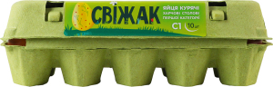 Яйца куриные пищевые столовые C1 Свіжак к/у 10шт