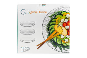 Салатник круглый стекло 28х28см №БМГ09689 Enzo Sigma Home 1шт