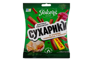 Сухарики ржано-пшеничные Холодец с хреном Big pack Jokers м/у 100г