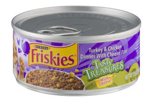 Purina Friskies Tasty Treasures Cat Food Turkey & Chicken Dinner With Cheese Pate