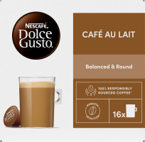 Напиток кофейный растворимый Cafe Au Lait Dolche Gusto Nescafe к/у 16х10г