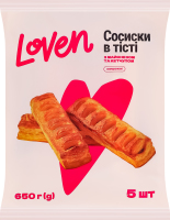 Сосиски в тесте замороженные с майонезом и кетчупом Loven м/у 5х150г